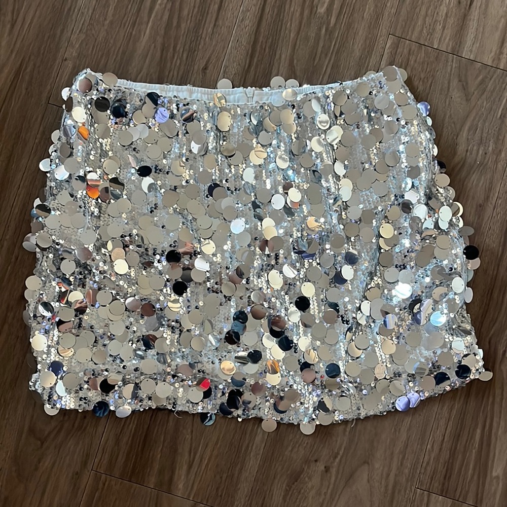 Shiny Sequin Mini Skirt